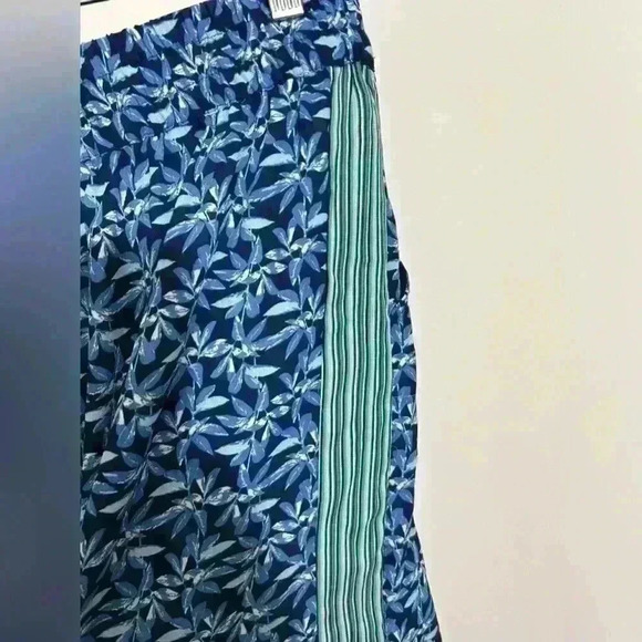 Max Studio Pants Womens Pull On Wide Leg Elastic Waist Blue Floral Size XL NWT - Picture 3 of 8